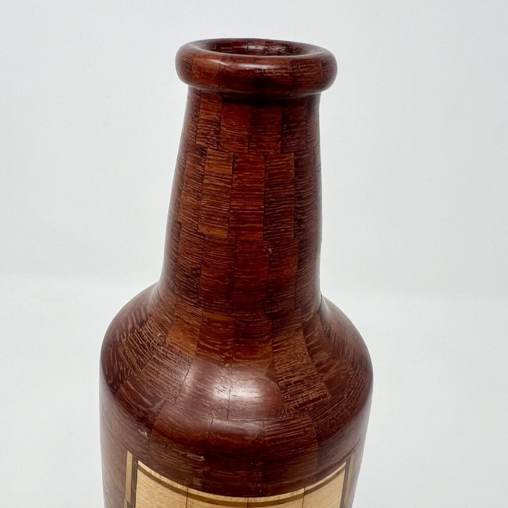 Hand Crafted Segmented Wood Beer Bottle - Picture 5 of 7